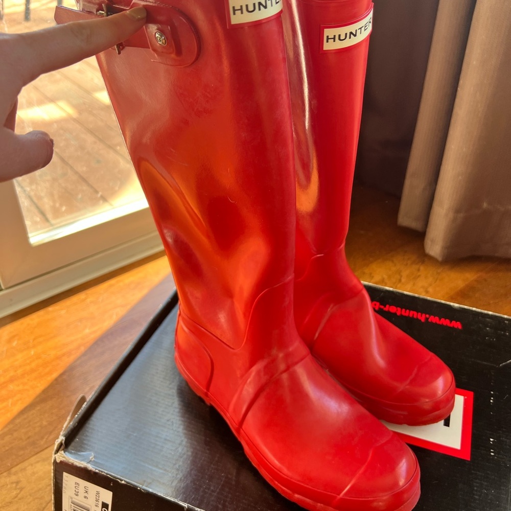 Tall Red Original Hunter Wellington Boots